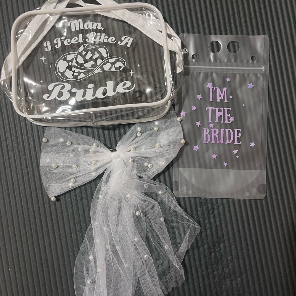 Clear Bride Themed Bag and Accessories Set